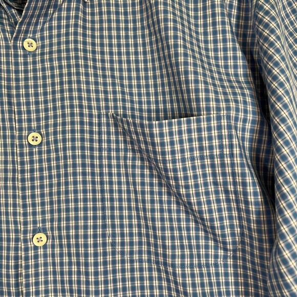 Peter Millar Shirt Mens XL Blue Check Crown Sport Button Down Silk Cotton - Picture 4 of 13